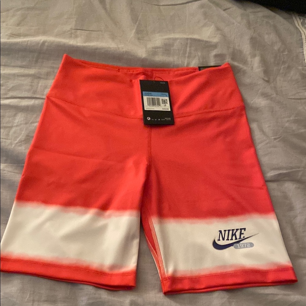 Nike Women's Coral
and White Shorts